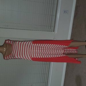 Design History m high low orange stripes sleeveless dress